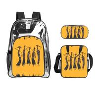 JIUTY Creative African Culture - Juego de mochila 3 en 1 transparente para eventos escolares, trabajo, estadio y transporte diario