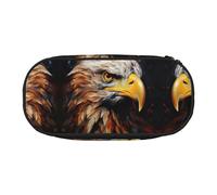 JIUTY Eagle - Estuches estéticos de gran capacidad con cremallera, organizador portátil de escritorio de oficina para adultos, Black, Talla única, Organizador de bolsas