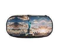 JIUTY Estatua de la Libertad en Nueva York Estatua de la Libertad de Nueva York Estudios estéticos de gran capacidad con cremallera, organizador de escritorio portátil para adultos, Black, Talla