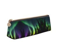JIUTY Estuche escolar con estampado de auroras boreales oscuras, estuche pequeño con cremallera para lápices, bolígrafos, marcadores, maquillaje, monedas, White, Talla única, Organizador de bolsas