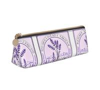 JIUTY Estuche escolar con sello de lavanda, estuche pequeño con cremallera para lápices, bolígrafos, marcadores, maquillaje, monedas, White, Talla única, Organizador de bolsas