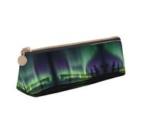 JIUTY Estuche escolar para lápices de auroras boreales oscuras, estuche pequeño con cremallera para lápices, bolígrafos, marcadores, maquillaje, monedas, White, Talla única, Organizador de bolsas