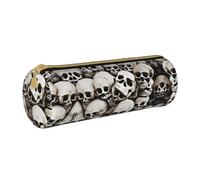 JIUTY Estuche para bolígrafos con cremallera para estudiantes, diseño de calavera mexicana, soporte para bolígrafos, para estudiantes, oficina, trabajo, escuela, White, Talla única, Organizador de