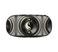 JIUTY Estuche para lápices con cremallera de gran capacidad y diseño de Yin Yang, organizador portátil de escritorio de oficina para adultos, Black, Talla única, Organizador de bolsas