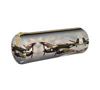 JIUTY Estuche para lápices con cremallera, diseño de avión de la Segunda Guerra Mundial, 2 estándares, escala 2_00x, para estudiantes, oficina, trabajo, escuela, White, Talla única, Organizador de