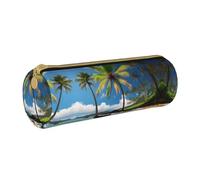 JIUTY Estuche para lápices con cremallera, diseño de palmeras tropicales de Hawaii Beach para estudiantes, oficina, trabajo, escuela, White, Talla única, Organizador de bolsas