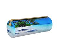 JIUTY Estuche para lápices con cremallera, diseño de playa de arena blanca tropical y océano, para estudiantes, oficina, trabajo, escuela, White, Talla única, Organizador de bolsas