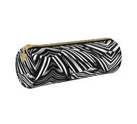 JIUTY Estuche para lápices con cremallera, diseño de rayas, color blanco y negro para estudiantes, artistas, oficina, trabajo, escuela, White, Talla única, Organizador de bolsas