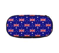 JIUTY Estuche para lápices con cremallera y diseño de bandera australiana, organizador portátil de escritorio de oficina para adultos, Black, Talla única, Organizador de bolsas