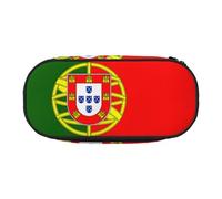 JIUTY Estuche para lápices con cremallera y diseño de bandera portuguesa, organizador portátil de escritorio de oficina para adultos, Black, Talla única, Organizador de bolsas