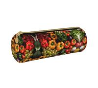 JIUTY Estuche para lápices con cremallera y verduras frescas, frutas y verduras frescas para estudiantes, oficina, trabajo, escuela, White, Talla única, Organizador de bolsas