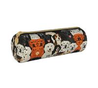 JIUTY Estuche para lápices con diseño de perros con cremallera, soportes para bolígrafos para estudiantes, artistas, oficina, trabajo, escuela, White, Talla única, Organizador de bolsas