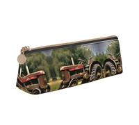 JIUTY Estuche para lápices con diseño de tractor antiguo, diseño de granja y escuela, estuche pequeño con cremallera para lápices, bolígrafos, marcadores, maquillaje, monedas, White, Talla única