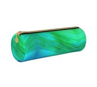 JIUTY Estuche para lápices con patrón azul turquesa con cremallera, soportes para bolígrafos para estudiantes, oficina, trabajo, escuela, White, Talla única, Organizador de bolsas