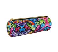JIUTY Estuche para lápices de dibujo de graffiti con cremallera, soportes para bolígrafos para estudiantes, artistas, oficina, trabajo, escuela, White, Talla única, Organizador de bolsas