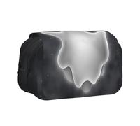 JIUTY Estuche para lápices de gran capacidad con estampado de fantasmas de Halloween y negro, bolsa de papelería para niños con doble capa para escuela, oficina, universidad, Black, Talla única