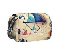 JIUTY Estuche para lápices de gran capacidad con impresión de cálculo de matemáticas G olsa de papelería para niños con doble capa para escuela, oficina, universidad, Black, Talla única