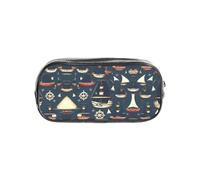 JIUTY Estuche transparente con cremallera suave, diseño de piratas náuticos, bolsa de papelería multiusos para la escuela y la oficina