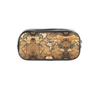 JIUTY Estuche transparente con diseño de mapa del mundo antiguo con cremallera suave, bolsa de papelería multiusos para la escuela y la oficina