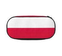 JIUTY Estuches para lápices con cremallera y diseño de bandera polaca, organizador portátil de escritorio de oficina para adultos, Black, Talla única, Organizador de bolsas