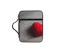 JIUTY Falling Red Heart - Bolsa de mano para Biblia con asa resistente, funda protectora para culto a la iglesia y peregrinación