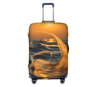 JIUTY Funda de maleta grande con estampado de cola de sirena, funda elástica con impresión de doble cara, mantiene el equipaje cerrado, White, S