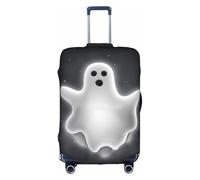 JIUTY Funda de maleta grande con estampado de fantasmas de Halloween y negro, funda elástica con impresión de doble cara, mantiene el equipaje cerrado, White, L
