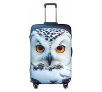 JIUTY Funda de maleta grande con estampado de ojos de búho nevado, funda elástica con impresión de doble cara, mantiene el equipaje cerrado, White, S