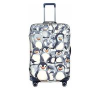 JIUTY Funda de maleta grande con estampado de pingüinos de bebé, funda elástica con impresión de doble cara, mantiene el equipaje cerrado, White, S