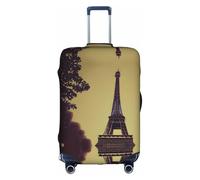 JIUTY Funda de maleta grande con impresión de la Torre Eiffel de París, funda elástica para maleta con impresión de doble cara, mantiene el equipaje cerrado, White, M