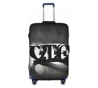 JIUTY Funda para maleta grande con estampado de fuente de amor, funda elástica con impresión de doble cara, mantiene el equipaje cerrado, White, S