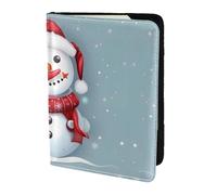 JIUTY Funda para pasaporte con estampado de muñeco de nieve para mujeres y hombres, cartera de viaje de piel de vaca, accesorios de cubierta de documentos de viaje, Black, Talla única