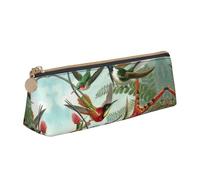 JIUTY Hermoso estuche escolar de colibríes, estuche para bolígrafos para niños, estuche pequeño con cremallera para lápices, bolígrafos, marcadores, maquillaje, monedas, White, Talla única