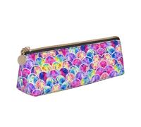 JIUTY Hermoso estuche escolar de sirena de colores arcoíris, estuche para bolígrafos para niños, estuche pequeño con cremallera para lápices, bolígrafos, marcadores, maquillaje, monedas, White, Talla