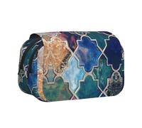 JIUTY Hermoso estuche para lápices de gran capacidad con impresión a color, bolsa de papelería para niños con doble capa para escuela, oficina, universidad, Black, Talla única, Organizador de bolsas