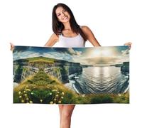 JIUTY Ireland Outdoors County Clare The Cliffs - Toalla de playa de terciopelo de piel de melocotón, secado rápido, ligera, para playa, gimnasio, exterior e interior