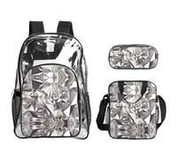 JIUTY Juego de mochila 3 en 1 con estampado de diamantes para eventos escolares, trabajo, estadio y transporte diario