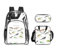 JIUTY Juego de mochila 3 en 1 con estampado de lagarto para eventos escolares, trabajo, estadio y transporte diario