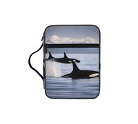 JIUTY Killer Whales Swim Along - Bolsa de mano impresa con asa resistente, funda protectora de transporte para culto a la iglesia y peregrinación