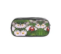 JIUTY Ladybug Daisy - Elegante estuche transparente con cremallera suave, bolsa de papelería multiusos para la escuela y la oficina