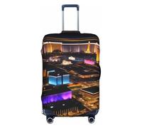 JIUTY Las Vegas Night View - Funda para maleta grande con impresión de vista nocturna, funda elástica para maleta con impresión de doble cara, mantiene el equipaje cerrado, White, L