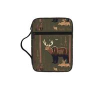 JIUTY Lodge Bear - Bolsa de mano con estampado de ciervos y asa resistente, funda protectora para culto a la iglesia y peregrinación