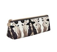 JIUTY Magic Witch Witchcraft - Estuche escolar de dibujo bohemio para niños, estuche pequeño con cremallera para lápices, bolígrafos, marcadores, maquillaje, monedas, White, Talla única, Organizador