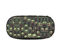 JIUTY Many Zombies - Estuches estéticos de gran capacidad con cremallera, organizador portátil de escritorio de oficina para adultos, Black, Talla única, Organizador de bolsas