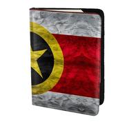 JIUTY Maryland Flag 1 - Soporte para pasaporte con impresión para mujeres y hombres, cartera de viaje de cuero vacuno, accesorios para cubierta de documentos de viaje, Black, Talla única