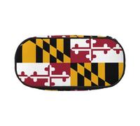 JIUTY Maryland State Flag lindo estética de gran capacidad cremallera lápiz casos pluma, organizador de escritorio portátil para adultos, Negro 1, One size, Organizador de bolsas