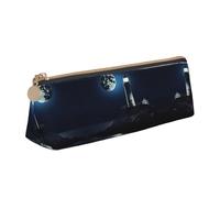 JIUTY Moonlight Lighthouse - Estuche escolar pequeño con cremallera para lápices, bolígrafos, marcadores, maquillaje, monedas, Blanco, Jeden rozmiar, Organizador de bolsos