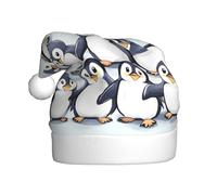 JIUTY Muchos lindos pingüinos bebés con impresión de bocetos unisex sombrero de Papá Noel para Navidad, sombreros de Navidad, escenario, Halloween, comunidad