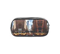 JIUTY New York - Elegante estuche transparente con cremallera suave, bolsa de papelería multiusos para la escuela y la oficina
