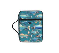 JIUTY Ocean Fishes - Bolsa de mano para Biblia impresa con asa resistente, funda protectora para culto a la iglesia y peregrinación